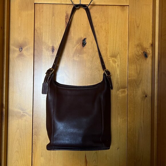 Vintage Coach 9060 Legacy Dark Brown Leather Slim Duffle Crossbody Bag - Picture 1 of 5